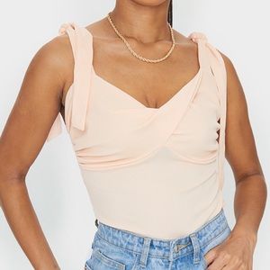 Pink tie tank top